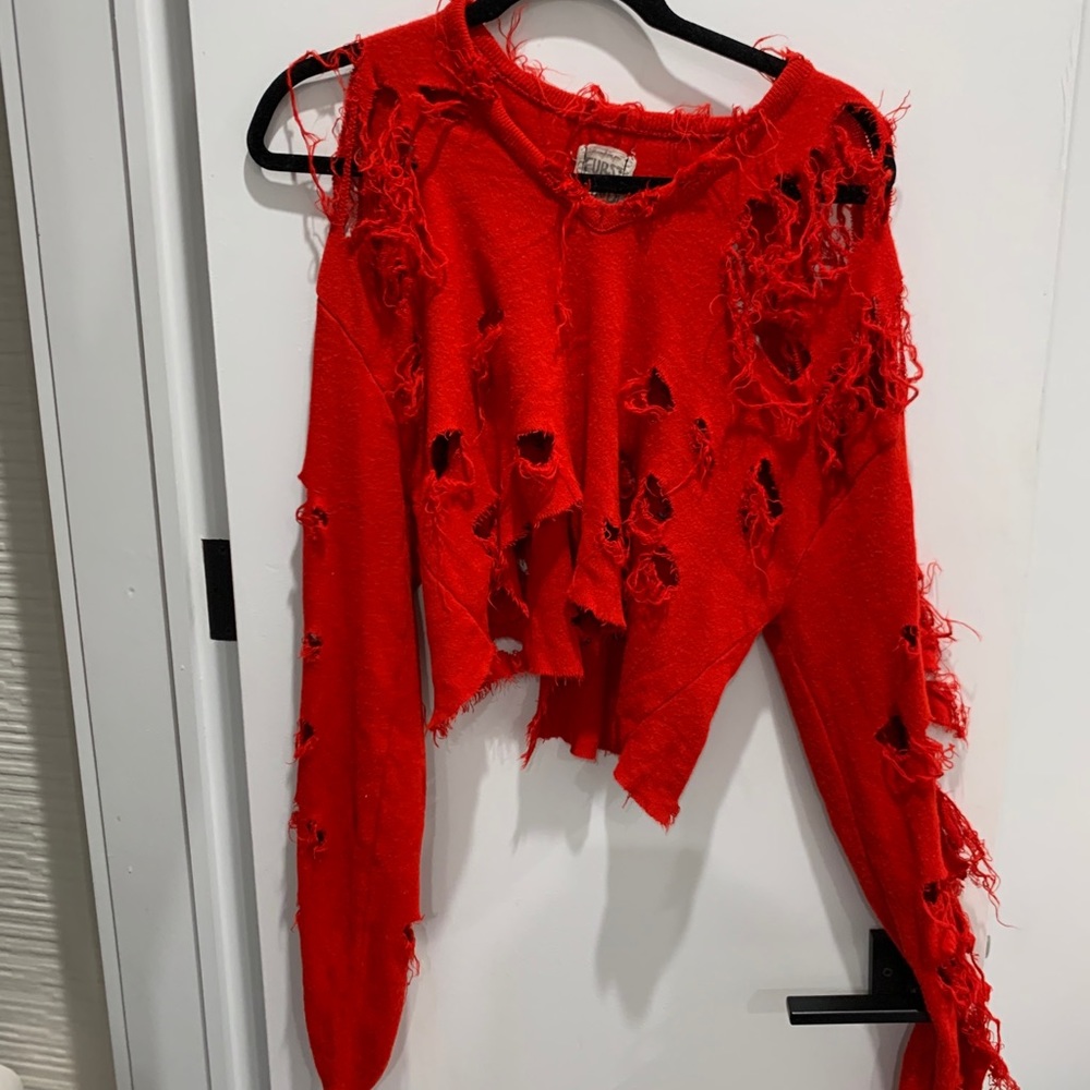 FURST OF A KIND CASHMERE DISTRESSED SWEATER